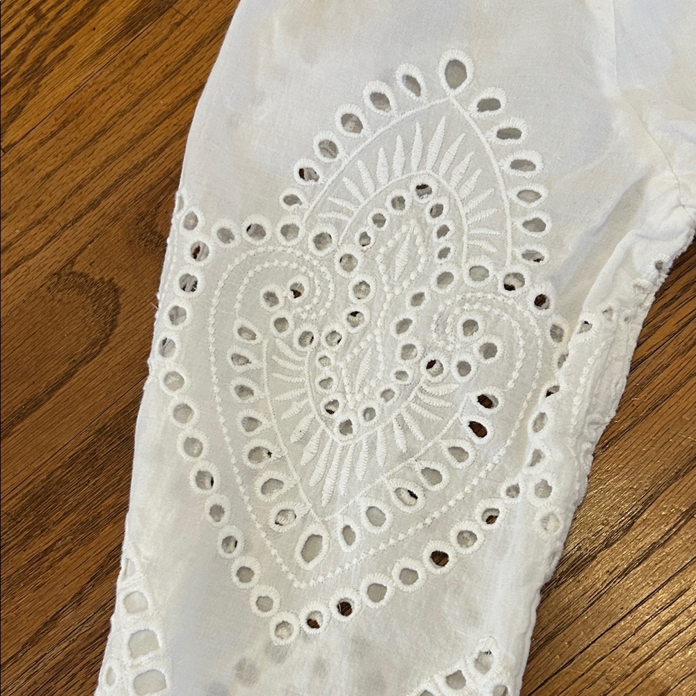 RubyYaya Eyelet Dress Size S White BellSleeve Boho Embroidered - Picture 16 of 16
